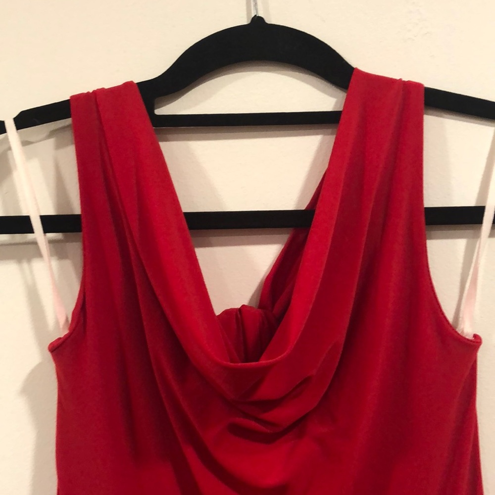 Red Halter Midi Dress